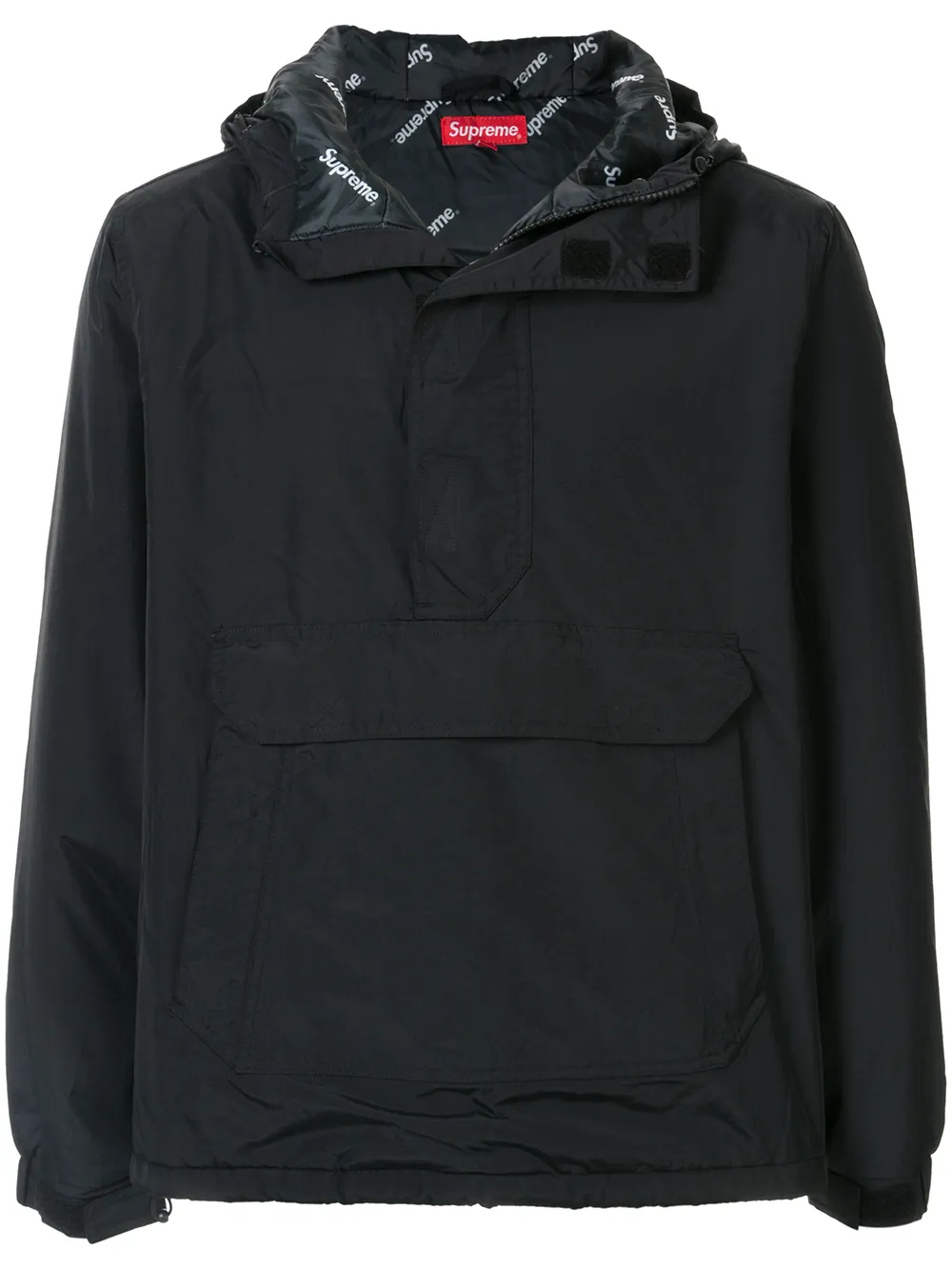 half-zip hooded windbreaker