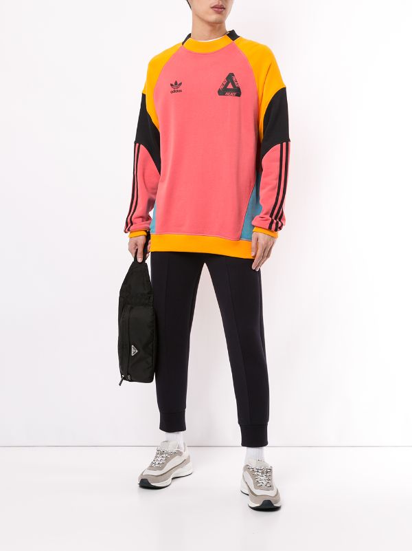 Shop pink Palace x adidas crew neck sweatshirt with Express Delivery -  Farfetch