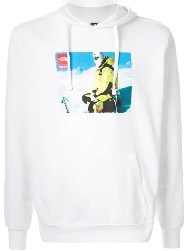 supreme north face hoodie white
