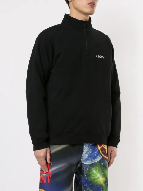 supreme color blocked half zip sweatshirt black