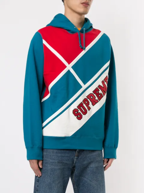 Supreme diagonal hooded sweatshirt top