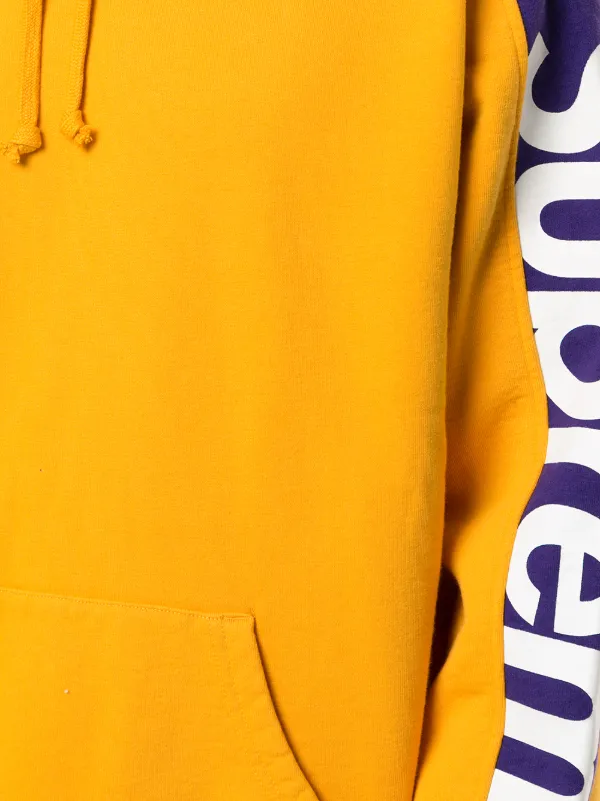 supreme sideline hoodie yellow