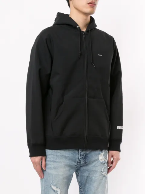 Shop black Supreme windstopper zip up Homme hoodie with Express