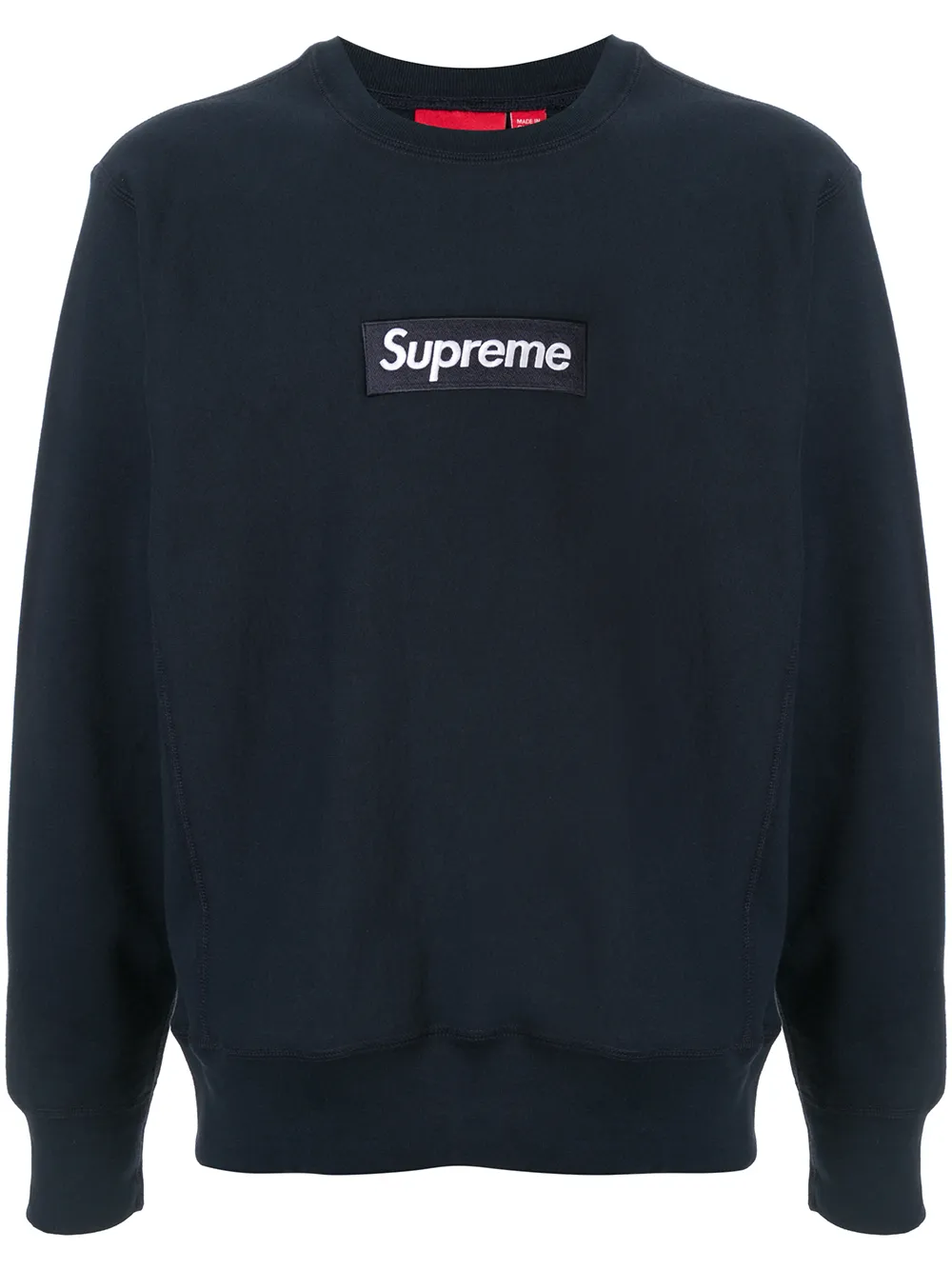 Supreme black on store black box logo crewneck