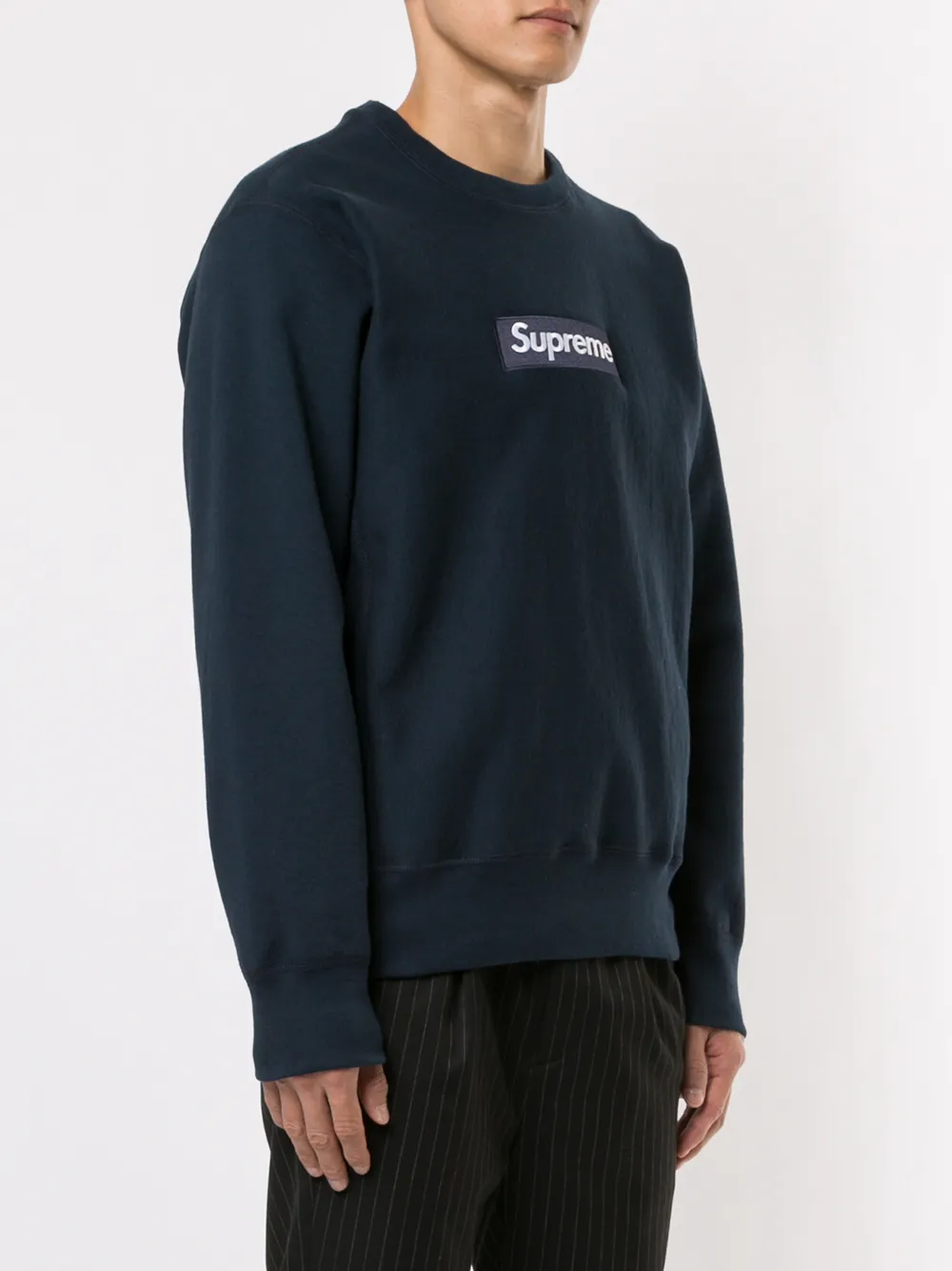 Shop Supreme Box Logo Crew-neck Sweatshirt In Blue