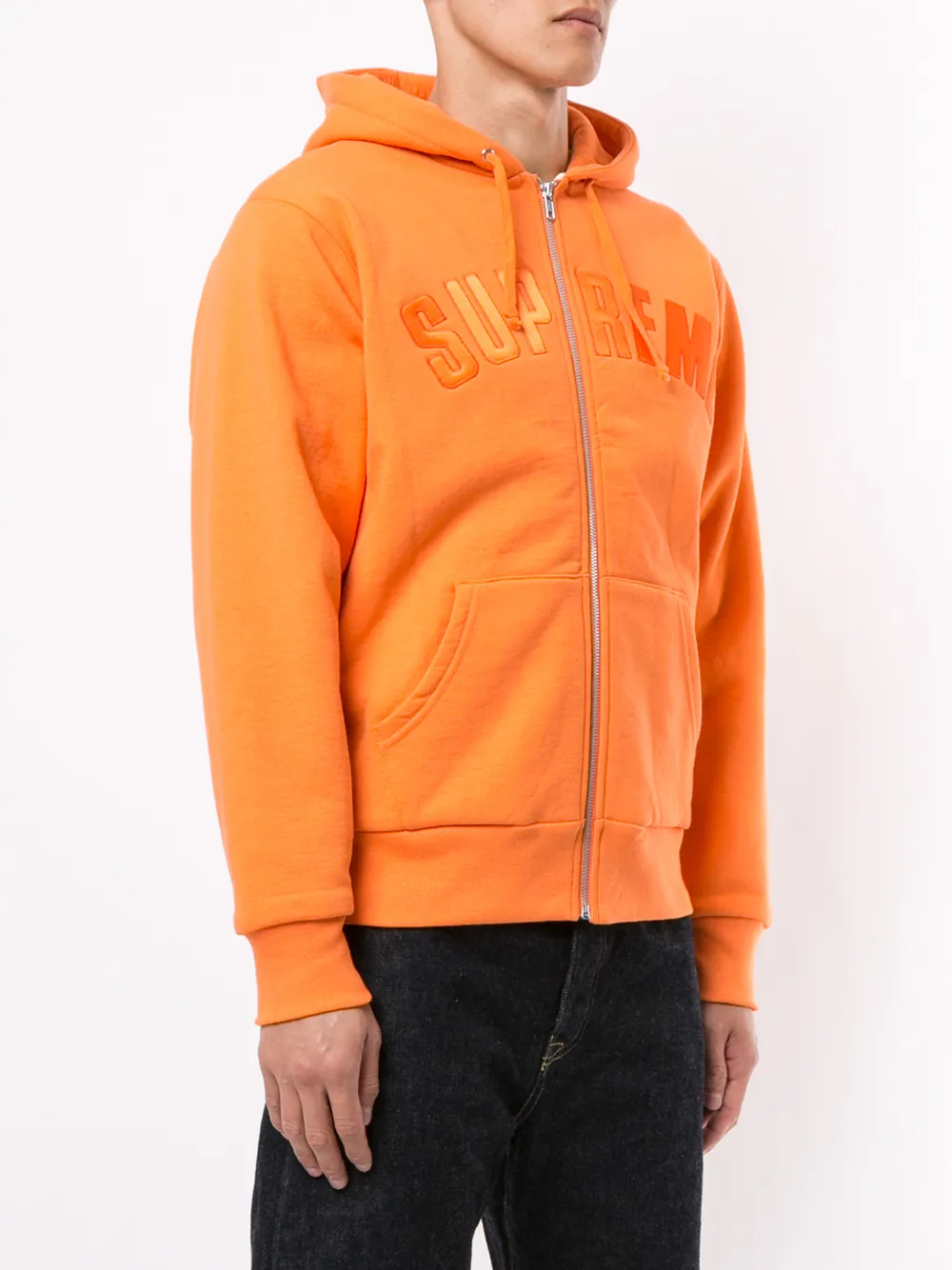 supreme arc logo thermal zip up hoodie