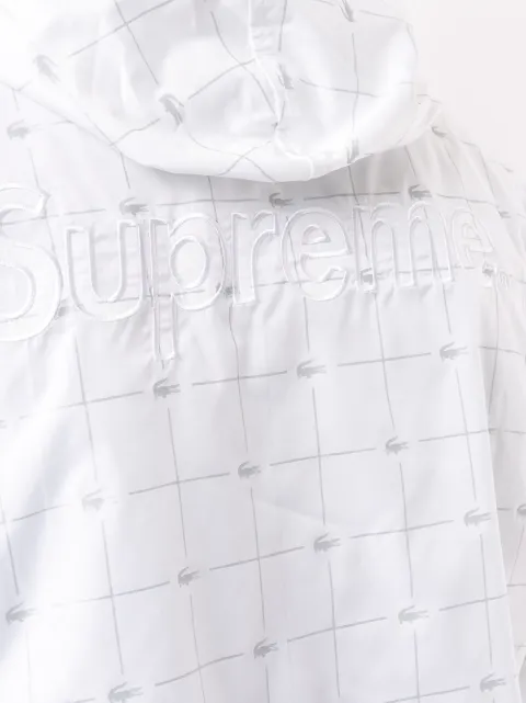 supreme lacoste reflective grid nylon anorak white