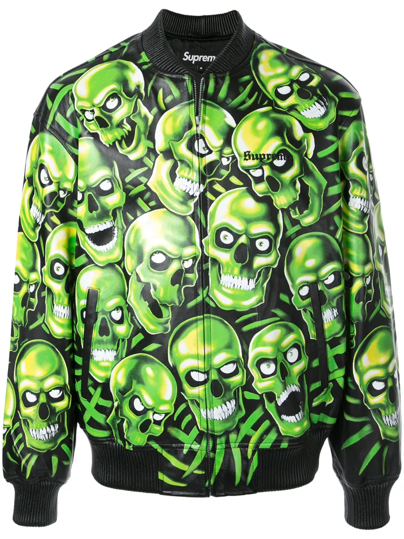 supreme skull leather jacket
