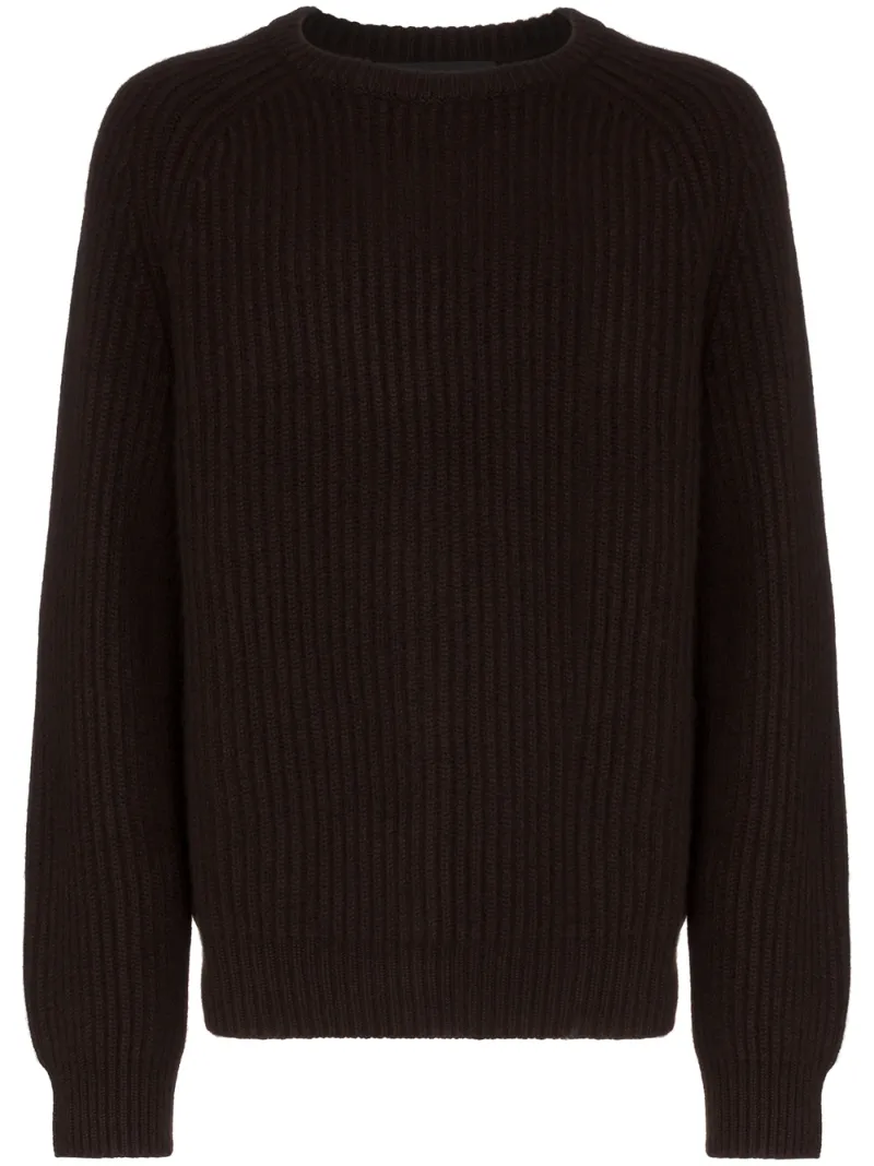 Haider Ackermann Tops HAIDER ACKERMANN INVIDIA RIBBED CASHMERE JUMPER - BROWN