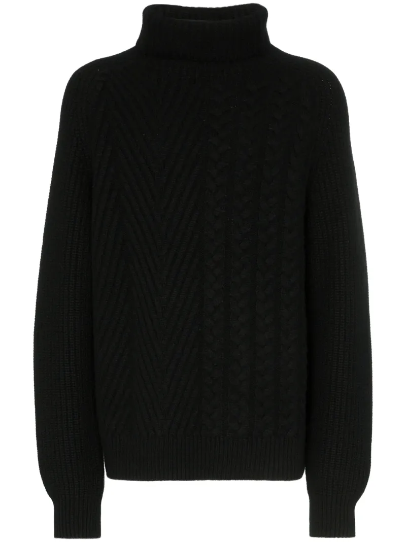 Haider Ackermann Tops HAIDER ACKERMANN GERIPPTER KASCHMIRPULLOVER - SCHWARZ