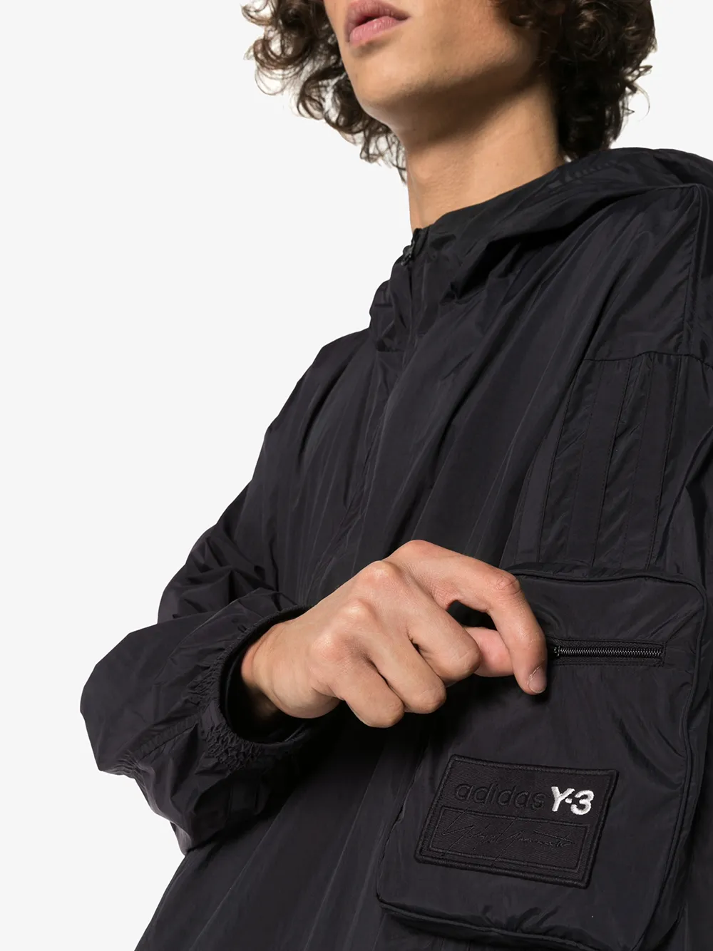 Y-3 Hooded Shell Track Jacket | Black | FARFETCH