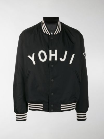 Y-3 logo varsity jacket black | MODES