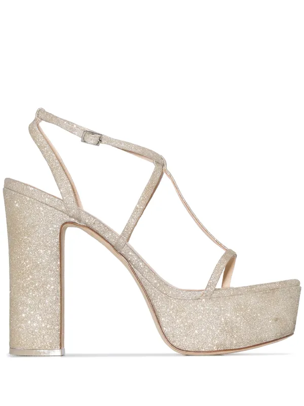 platform sandals glitter