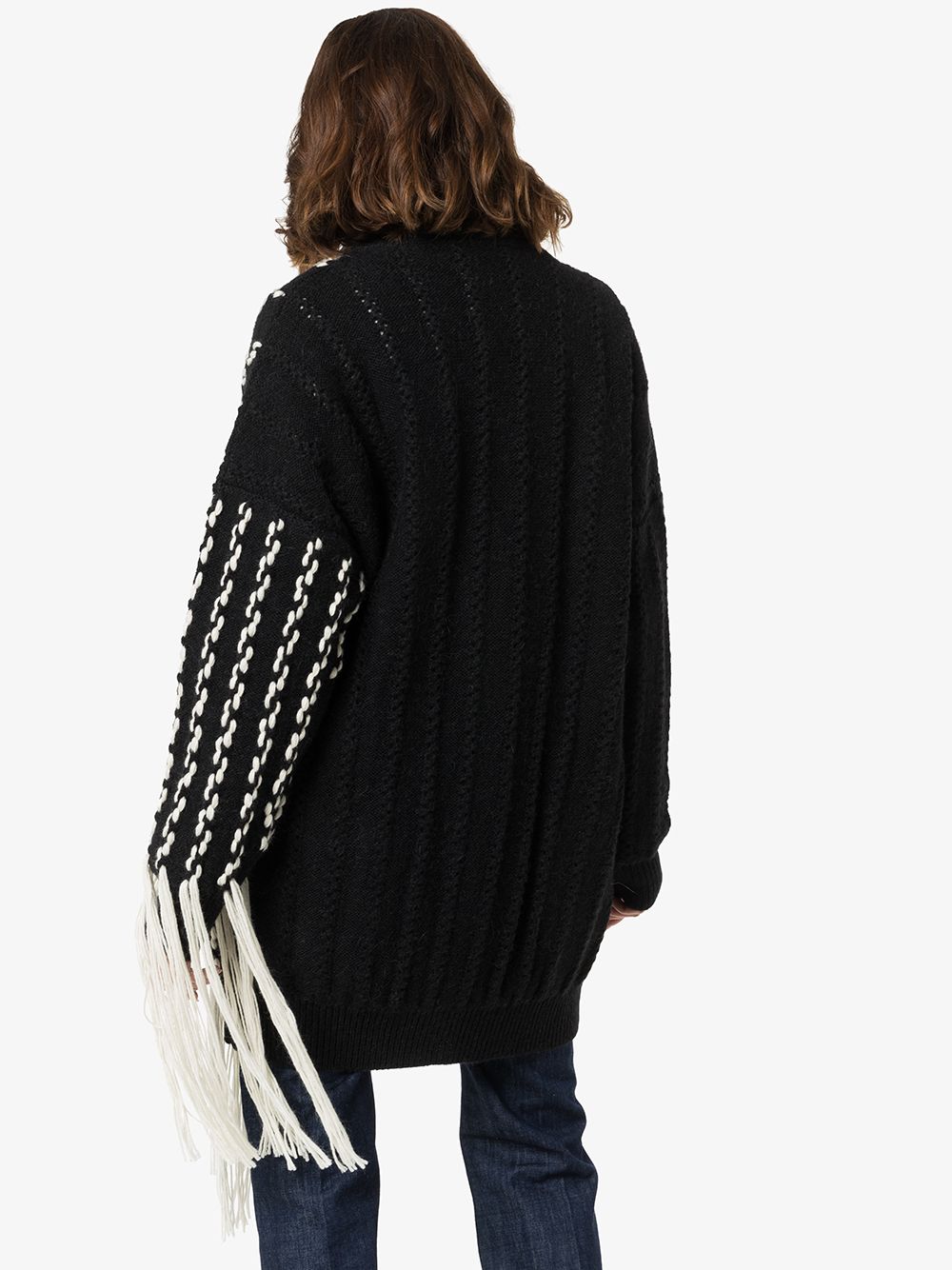 фото Loewe contrast detail fringed asymmetric cardigan