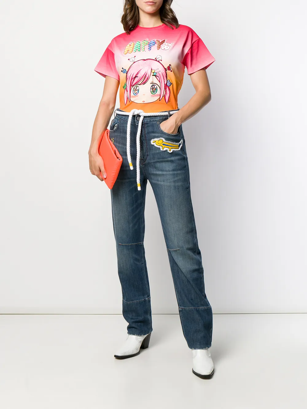 Mira Mikati Jeans met borduursel - Blauw