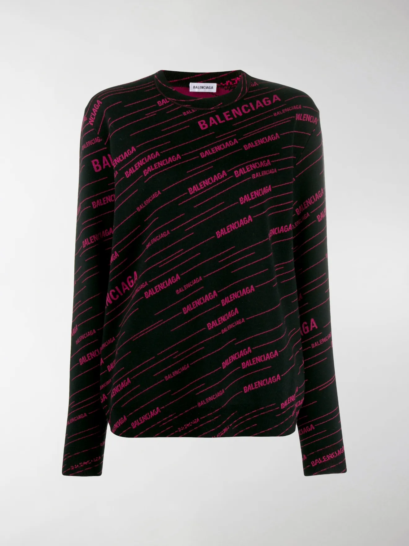 Balenciaga knitted logo jumper black MODES
