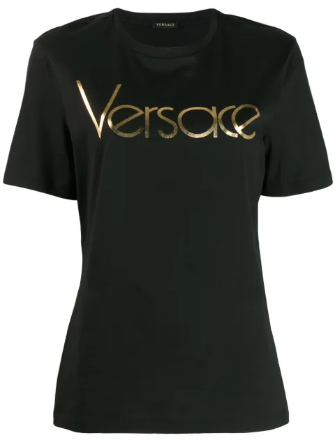 Versace Metallic Logo T-shirt - Farfetch
