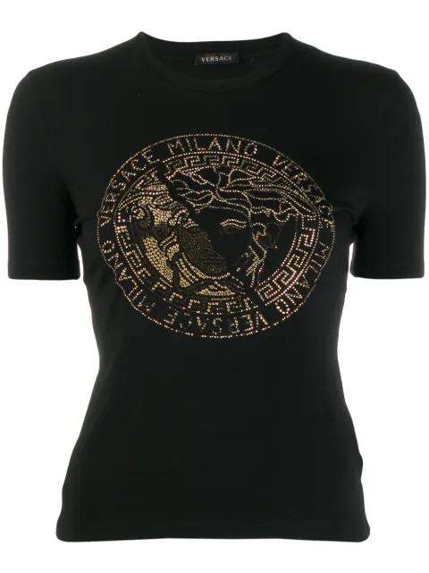 Versace Rhinestone Medusa Logo T-shirt - Farfetch