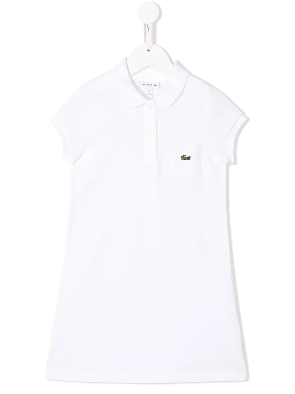 Lacoste Kids embroidered logo polo dress | White | Image 1