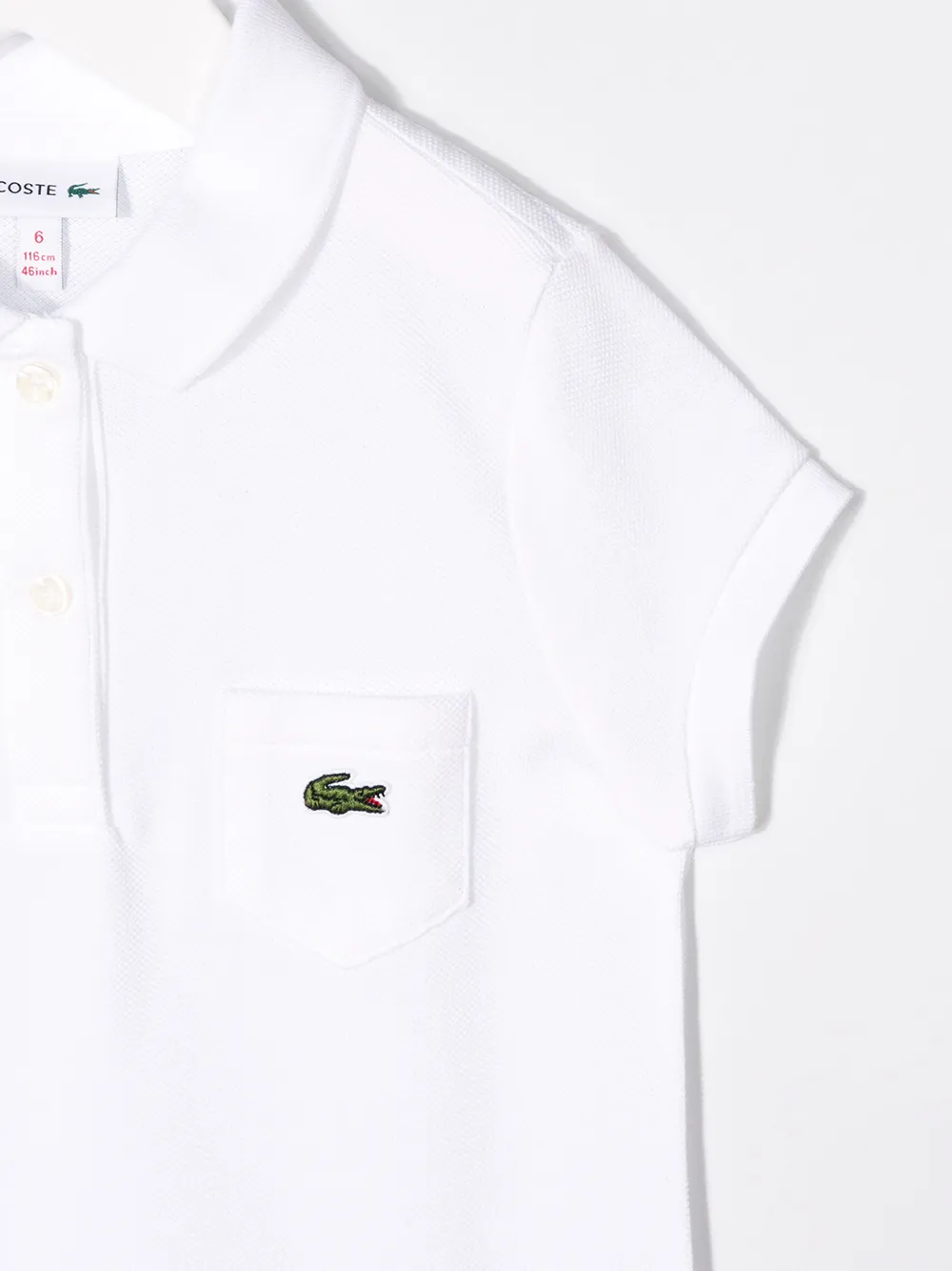 Lacoste Kids Polo jurk met logo Wit