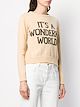 Alberta Ferretti jersey de punto con mensaje It's a wonderful world