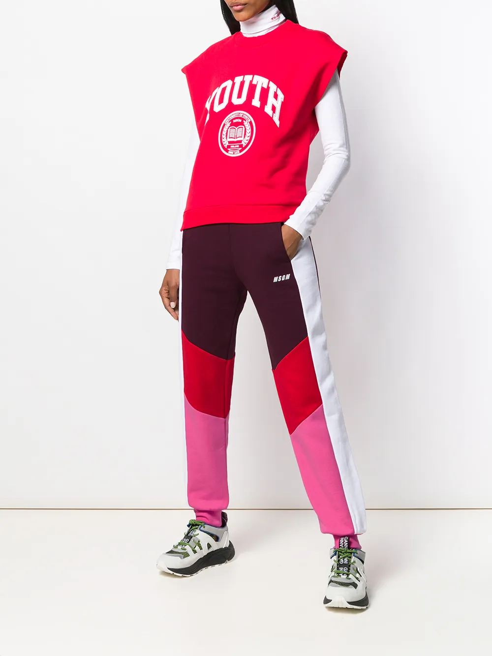 фото Msgm спортивные брюки в стиле колор-блок