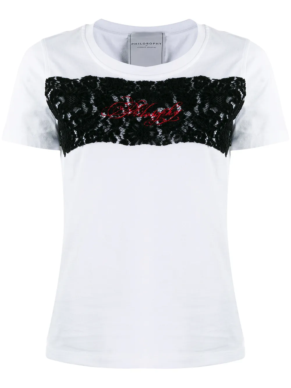 Philosophy Di Lorenzo Serafini T-shirt met geborduurd kant Wit
