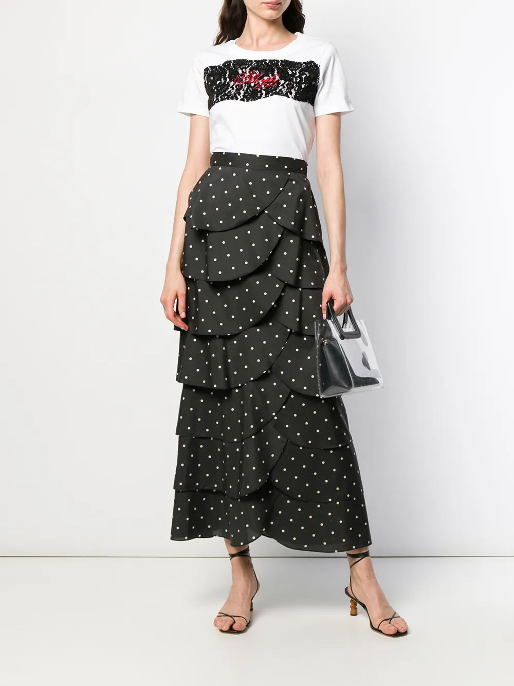 Philosophy Di Lorenzo Serafini T-shirt met geborduurd kant Wit
