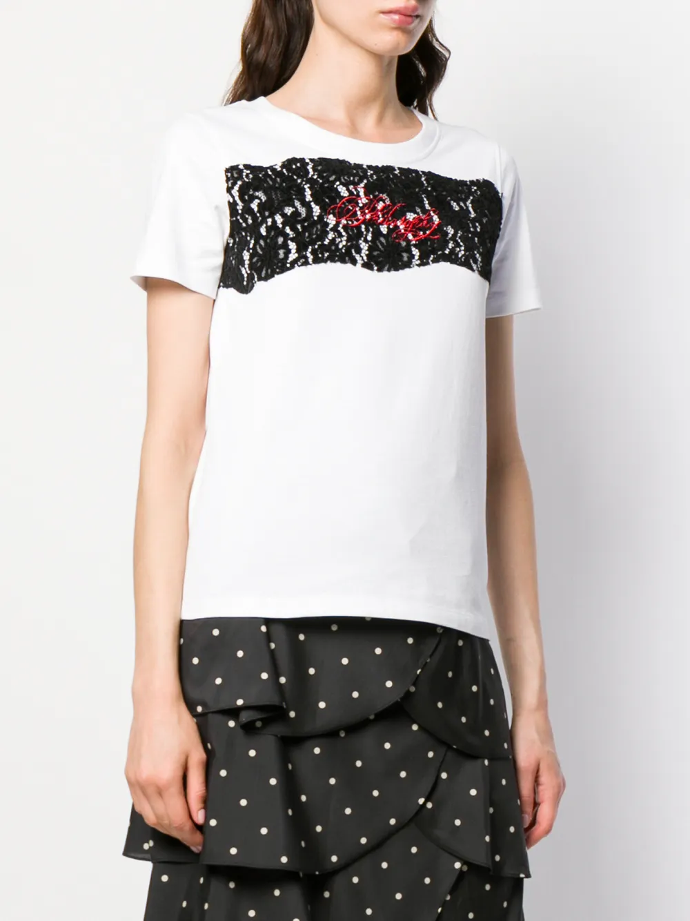 Philosophy Di Lorenzo Serafini T-shirt met geborduurd kant Wit