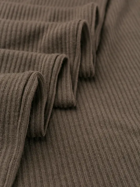 RICK OWENS RICK OWENS LONG SLEEVE RIBBED T-SHIRT - GREY