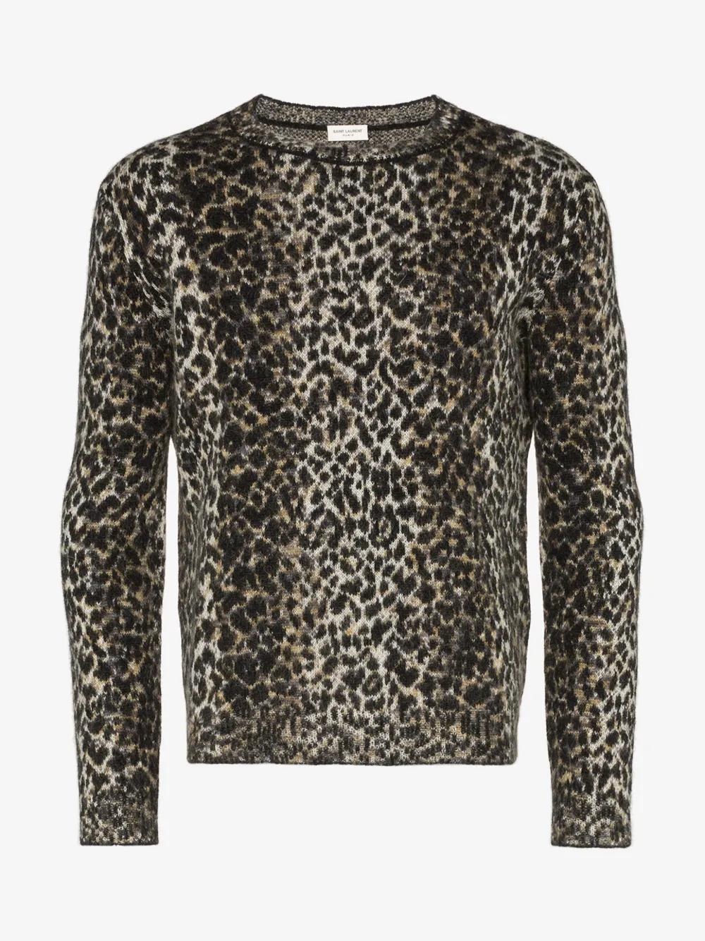 SAINT LAURENT SAINT LAURENT INTARSIA LEOPARD KNITTED SWEATER,584946YAHA214141485