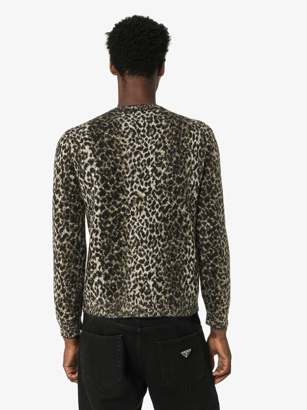 SAINT LAURENT SAINT LAURENT INTARSIA LEOPARD KNITTED SWEATER,584946YAHA214141485