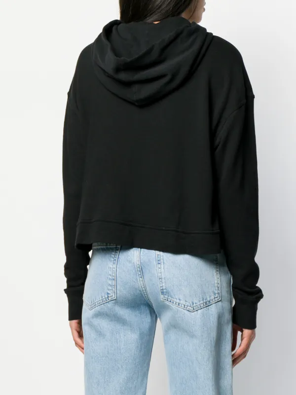 James Perse Vintage Fleece Cropped Hoodie Farfetch