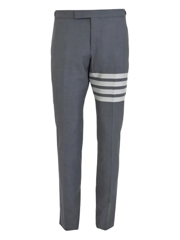 Thom Browne Plain Weave 4-Bar Low-rise Trousers in Grey