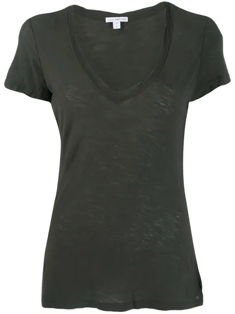 James Perse T-Shirt mit U-Ausschnitt