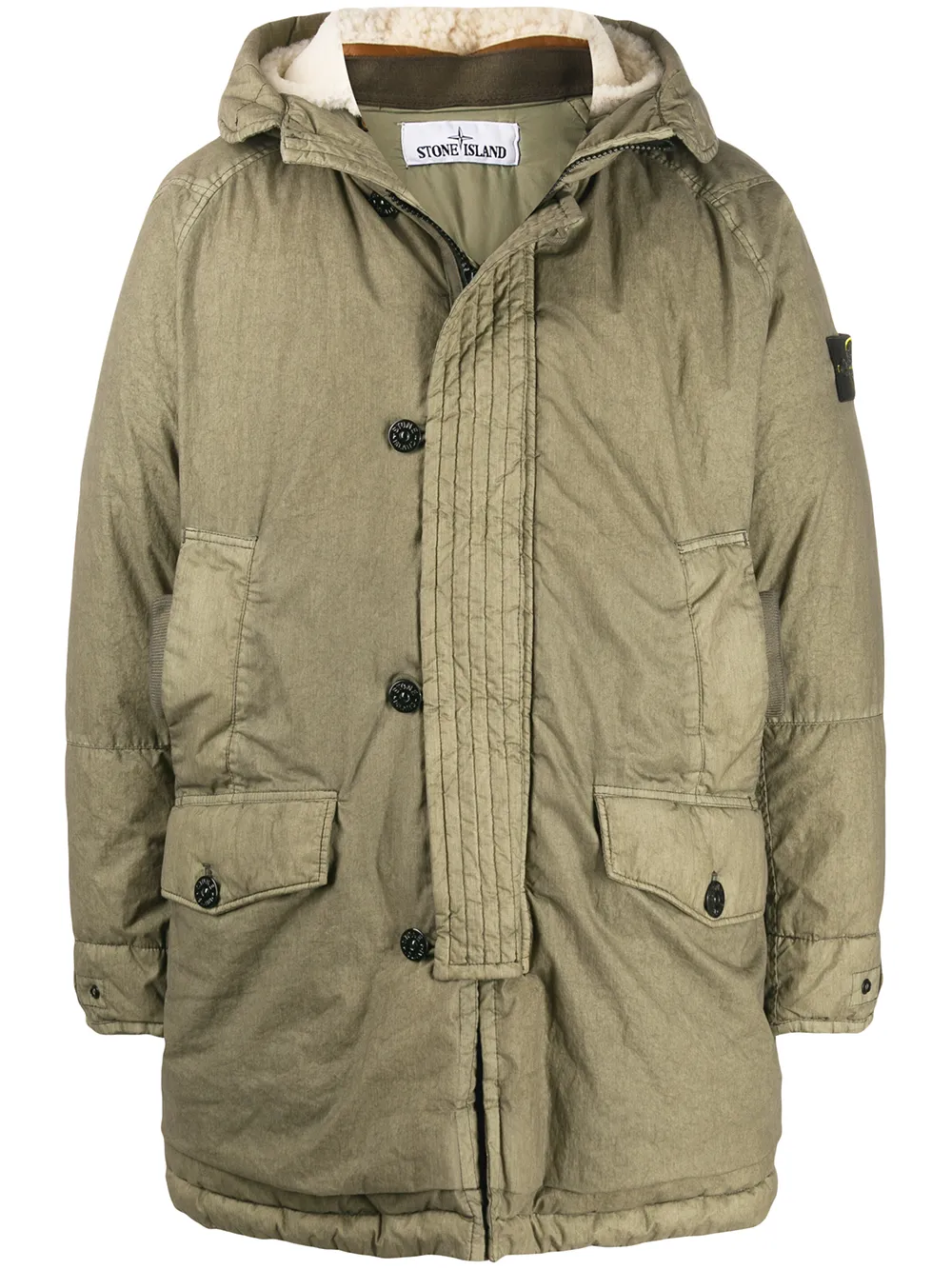 фото Stone island пуховик с капюшоном
