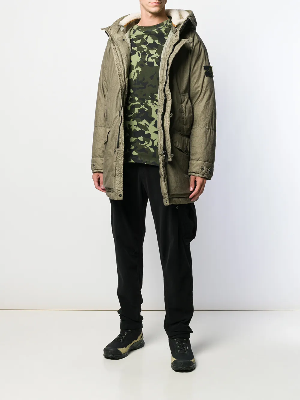 фото Stone island пуховик с капюшоном