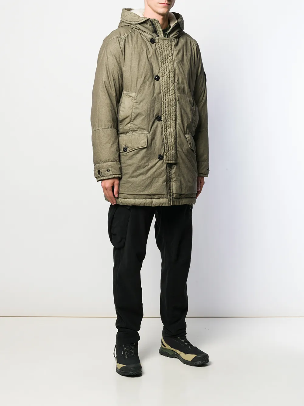 фото Stone island пуховик с капюшоном