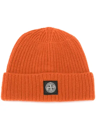 stone island orange beanie