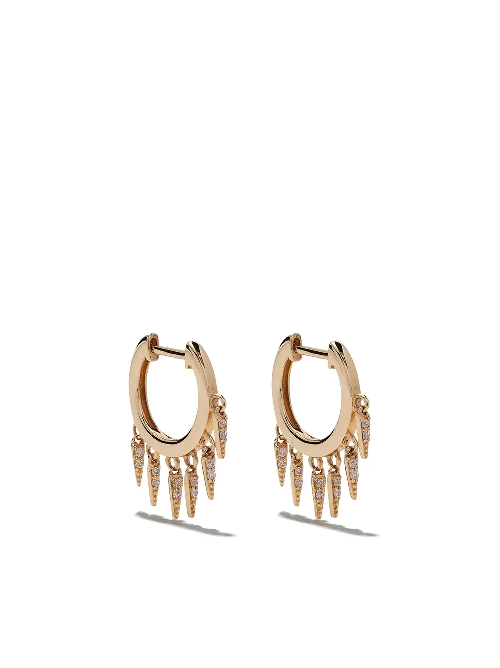 Sydney Evan 14kt Yellow Gold Fringe Huggie Diamond Hoop Earrings