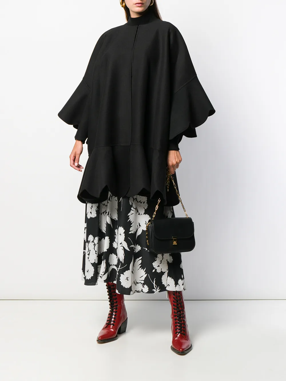 Valentino Garavani Gewelfde cape Zwart