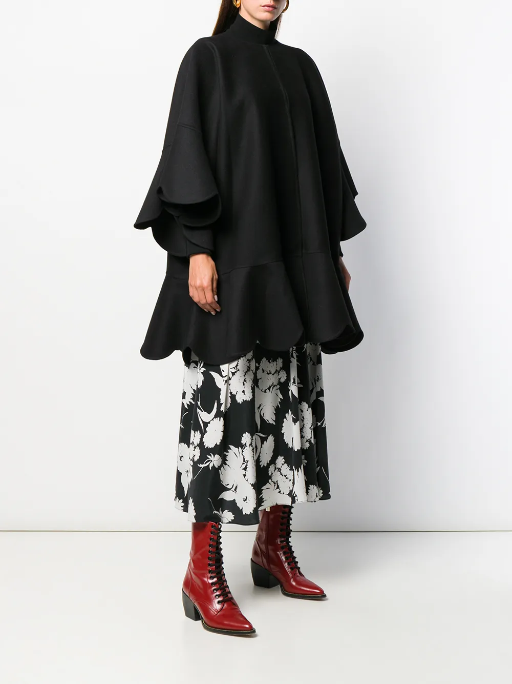 Valentino Garavani Gewelfde cape Zwart