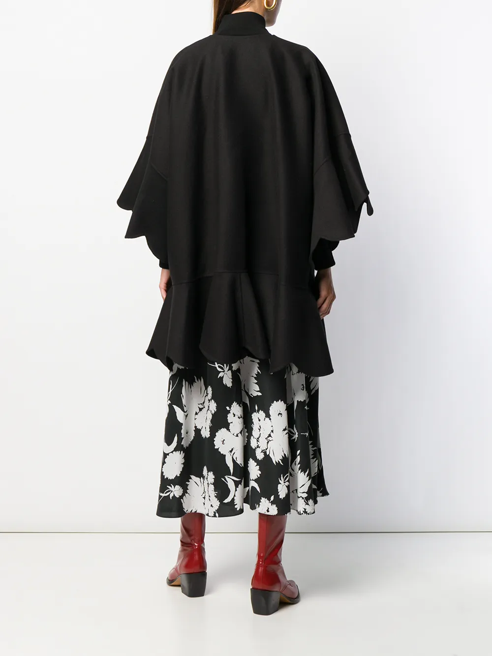 Valentino Garavani Gewelfde cape Zwart