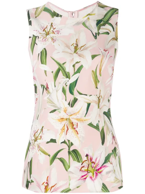 Click to view more detailed imagery on our partner's website Dolce & Gabbana Floral Vest Top In Pink