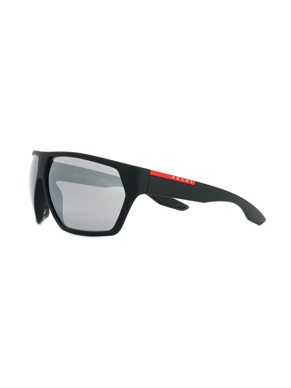 Prada Linea Rossa Zonnebril met oversized montuur - Zwart