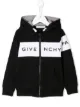 الصورة 1 من Givenchy Kids كنزة بغطاء رأس وشرائط بشعار وسحاب