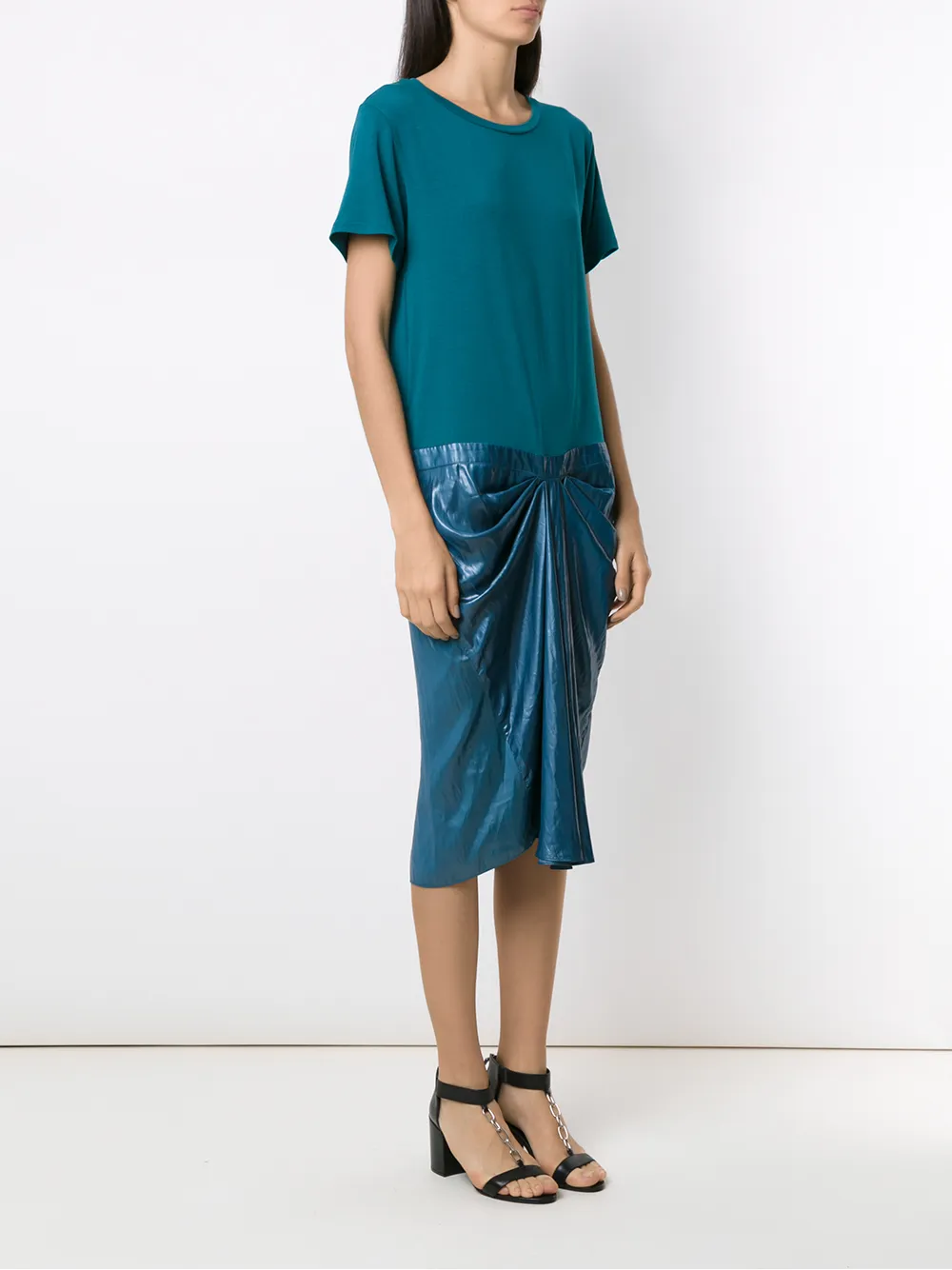Uma | Raquel Davidowicz Jurk met ruche Blauw