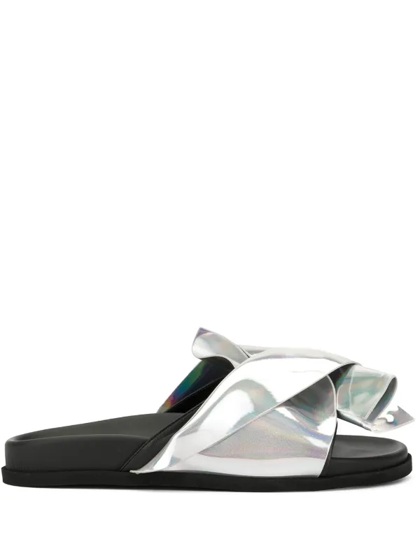 silver metallic slides