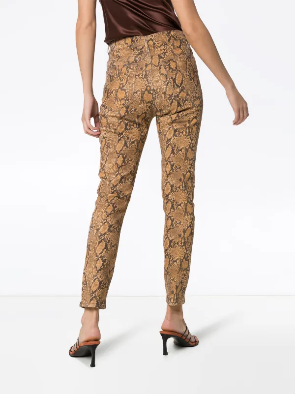 Snake print top high waisted jeans