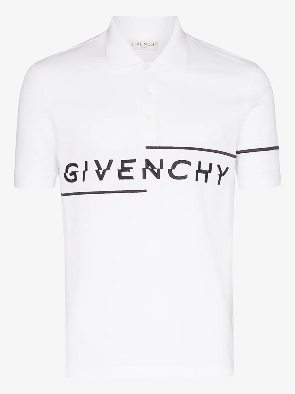 GIVENCHY SPLIT LOGO COTTON POLO SHIRT,BM70U6300614143648